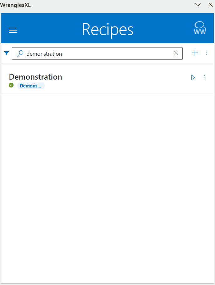Creating a recipe