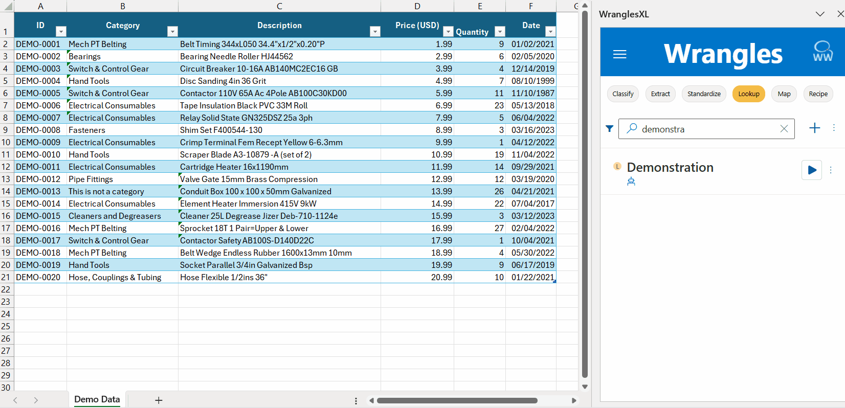 Semantic lookup with one output result. semantic_lookup_1.gif