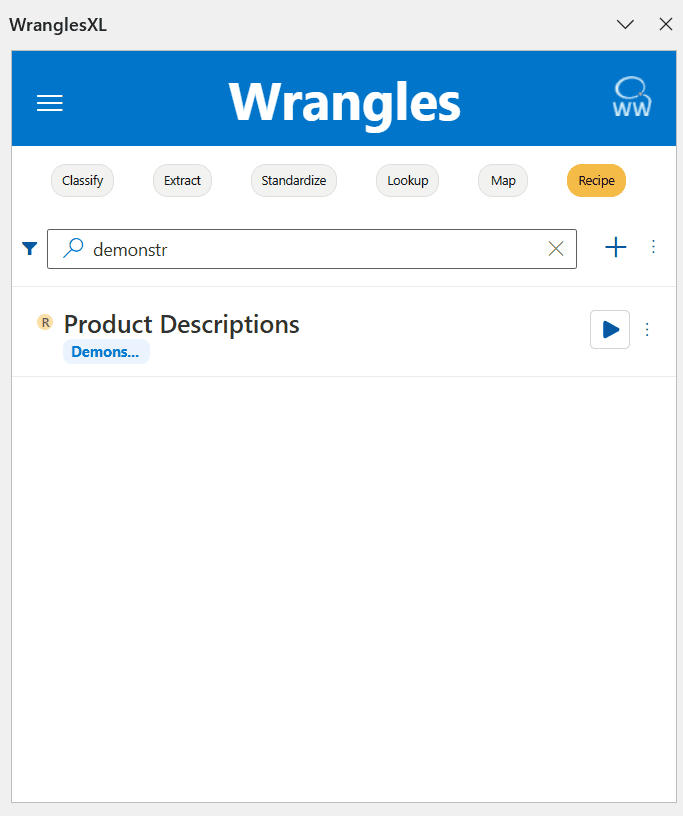 Creating a new recipe