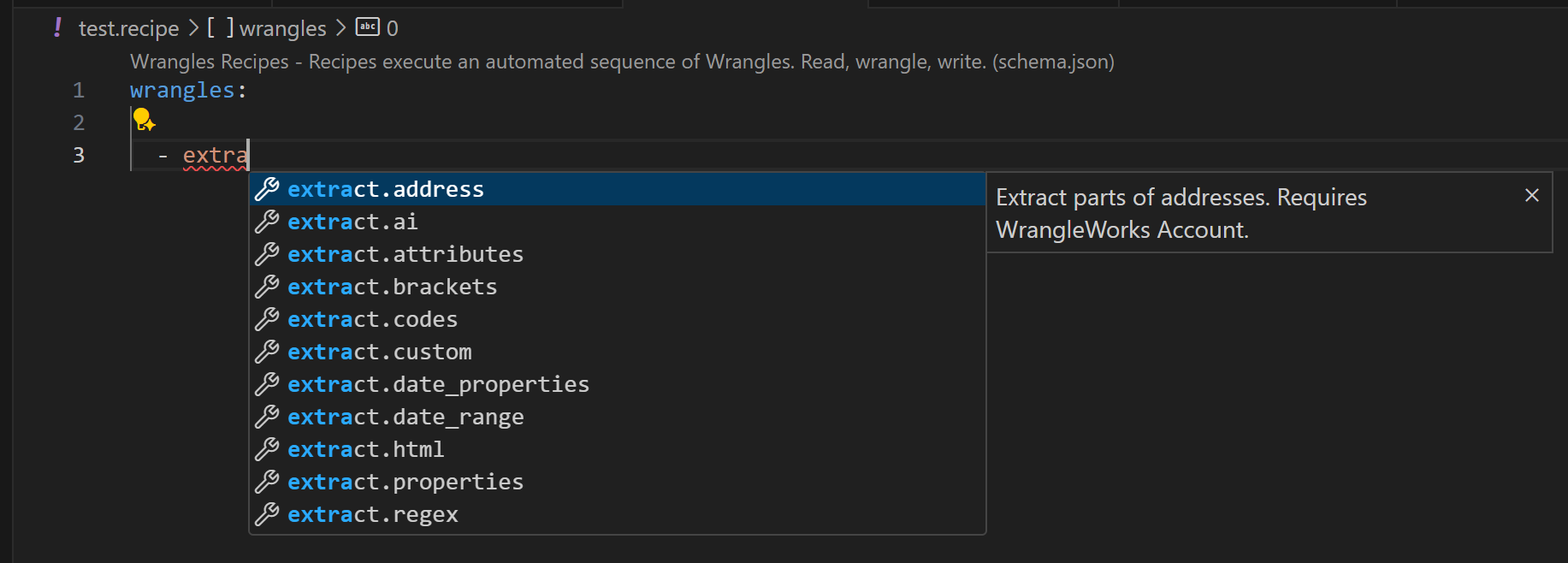 vscode-recipe-validation-demo.png